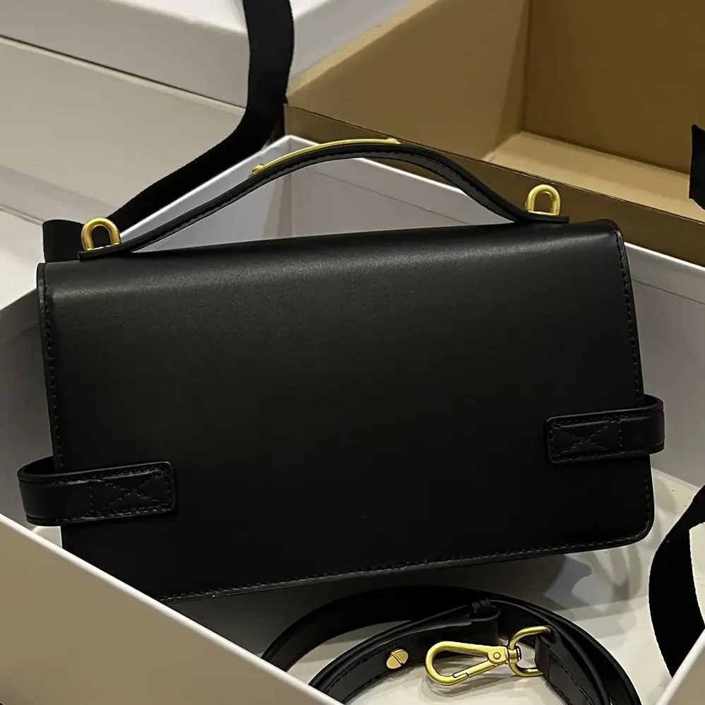 Balmain Smooth Leather B-Buzz 24 Bag for Women in Black