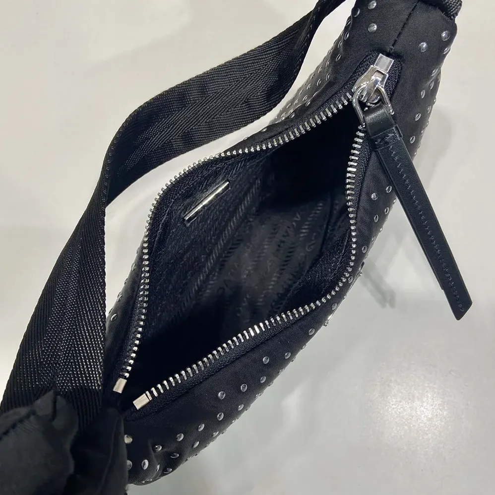 Prada Re-Edition Re-Nylon Mini Bag with Studs for Women Prada Re-Edition Re-Nylon Mini Bag with Studs for Women
