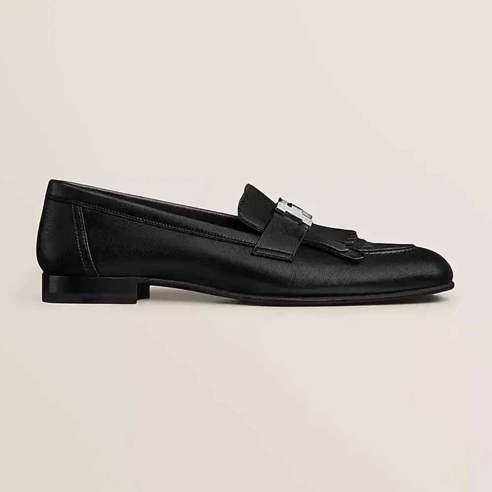 Hermes Royal Loafer in Goatskin for Women in Black