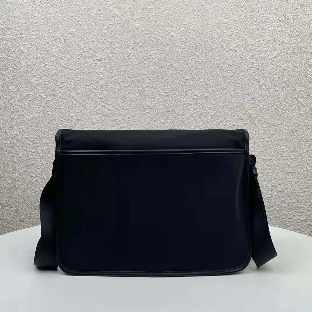 Prada Nylon Cross-Body Bag with Saffiano Leather Trim for Men in Black