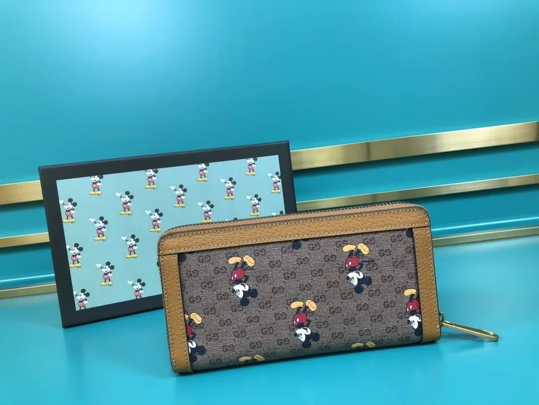 Gucci x Disney Mickey Light Brown Light Brown Zip Around Wallet