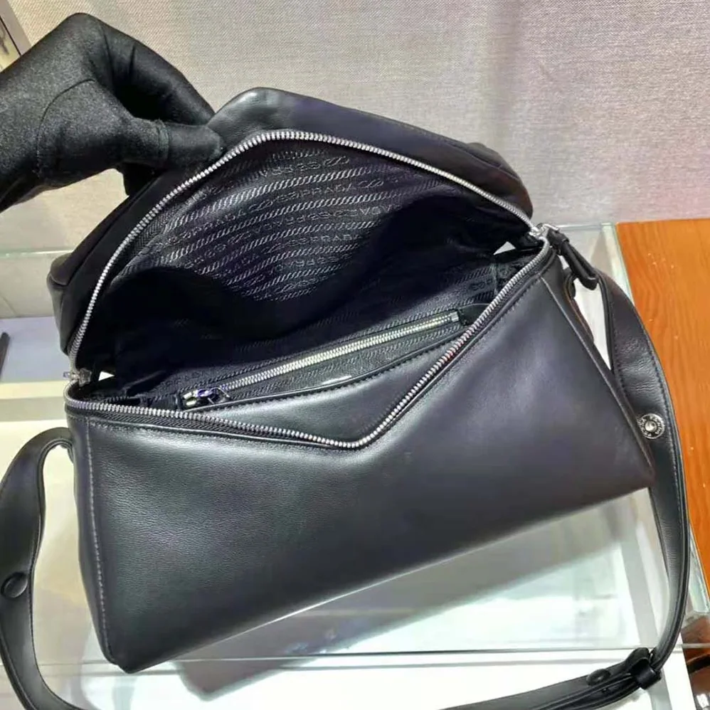 Prada Padded Nappa Leather Prada Signaux Bag for Women in Black Prada Padded Nappa Leather Prada Signaux Bag for Women in Black
