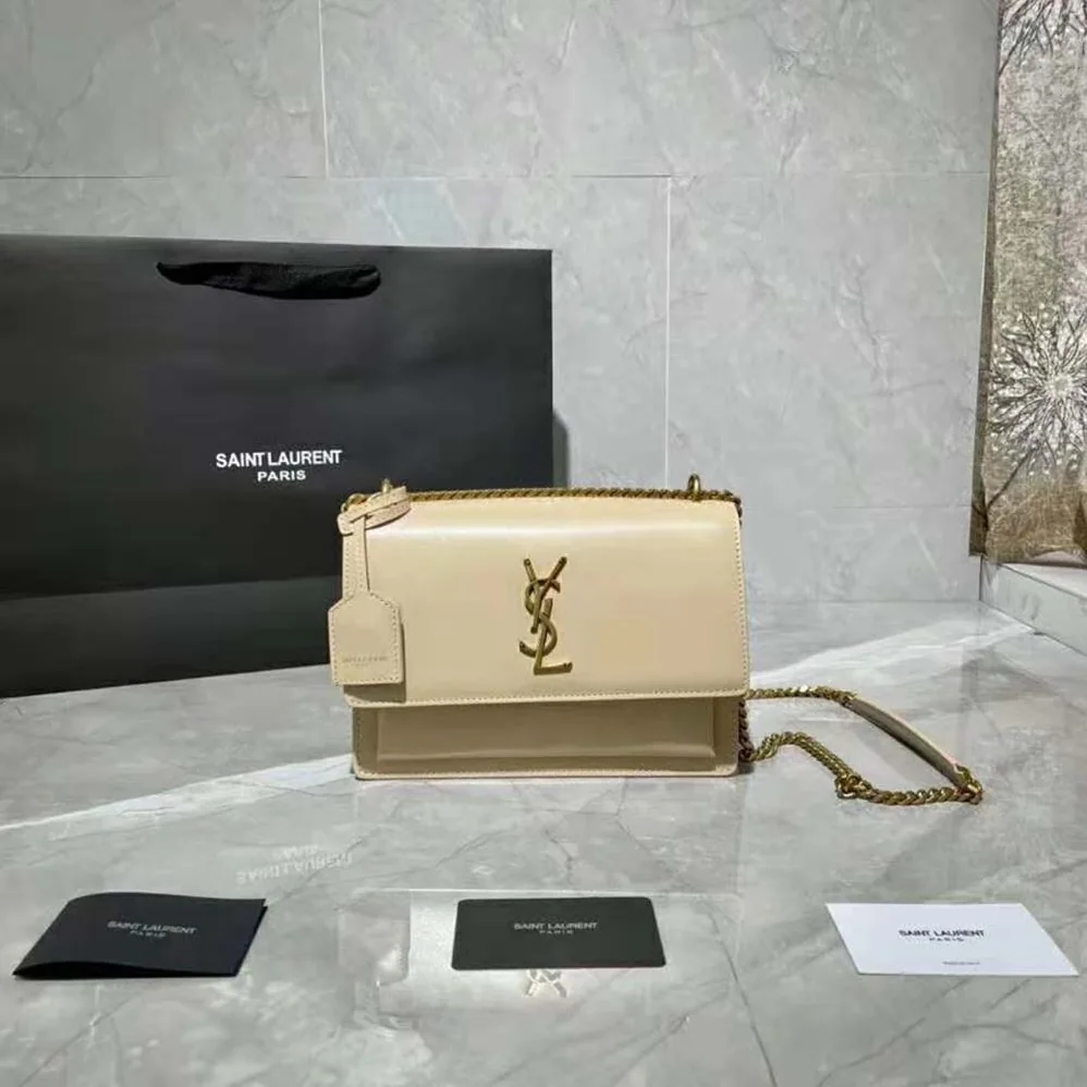 Saint Laurent YSL Sunset Medium in Grained Leather for Women Saint Laurent YSL Sunset Medium in Grained Leather for Women