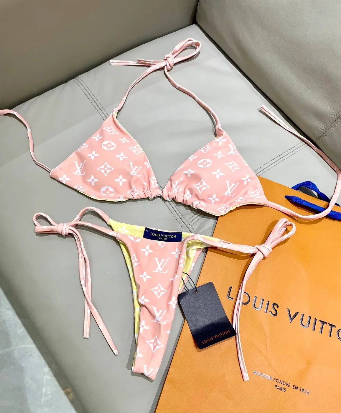 Louis Vuitton Triangle Bikini Pastel Pink Monogram