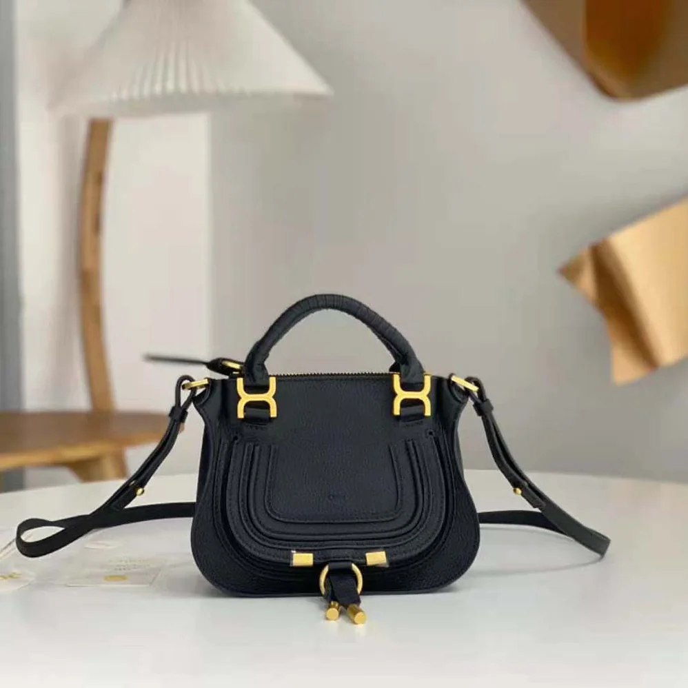 Chloe Marcie Mini Double Carry Bag for Women in Black
