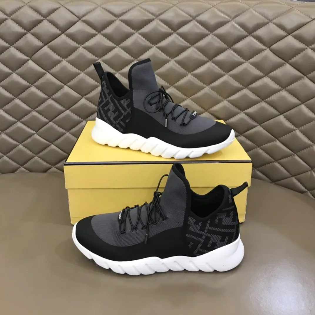 Fendi FD Technical Mesh High in Tops Sneakers Grey Fendi FD Technical Mesh High in Tops Sneakers Grey