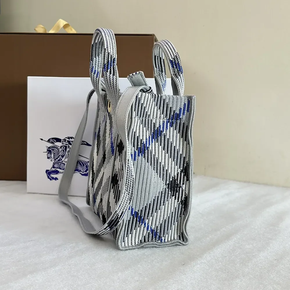 Burberry Small Check Knitted Tote for Women