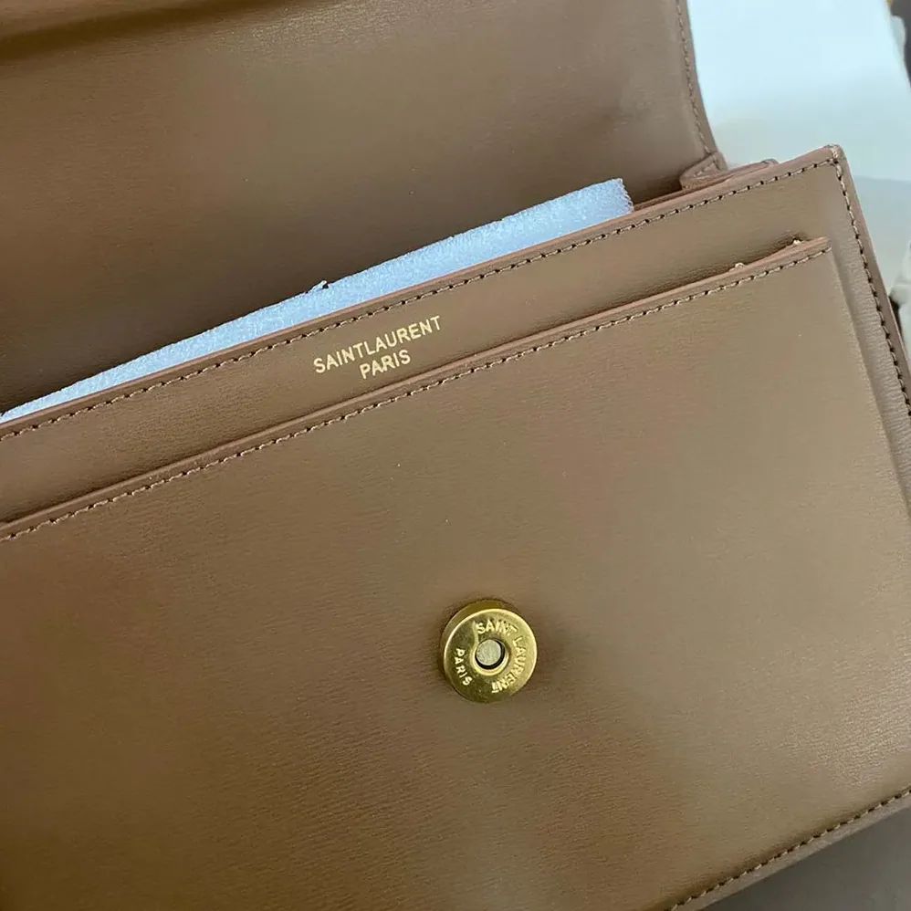 Saint Laurent YSL Sunset Medium in Smooth Leather for Women in Brown