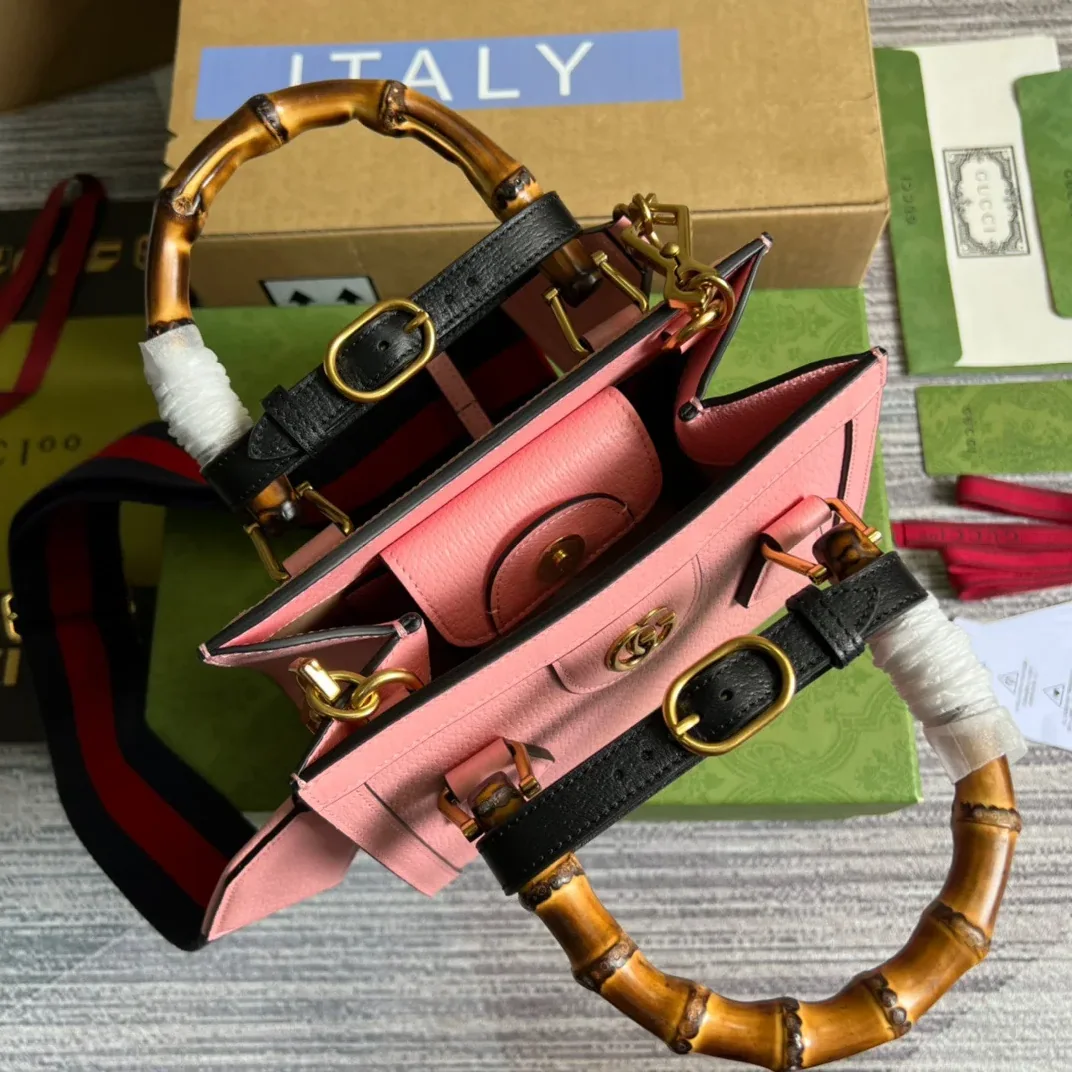 Gucci Diana Mini Tote Bag in Pink Gold Hardware