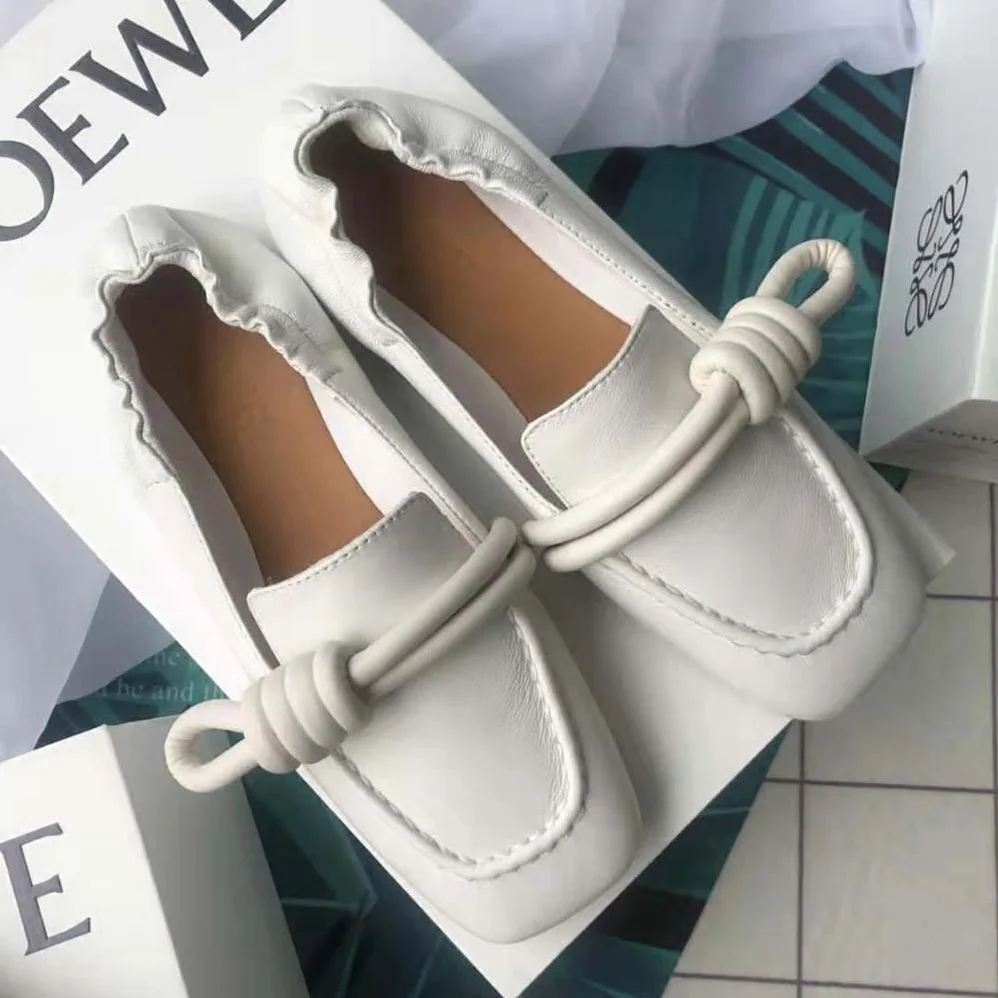 Loewe Flamenco Slipper in Lambskin for Women in White