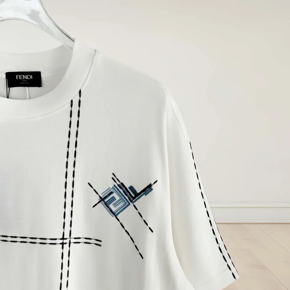 Fendi White Cotton T for Men in shirt