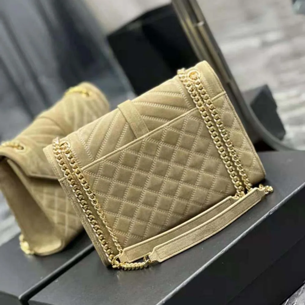 Saint Laurent YSL Envelope Medium Chain Bag in Mix Matelassé Corduroy for Women Saint Laurent YSL Envelope Medium Chain Bag in Mix Matelassé Corduroy for Women