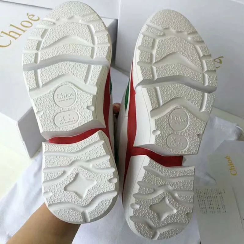 Chloe Sonnie Low-Top Sneaker in Suede Calfskin & Mix of Materials for Women in White Chloe Sonnie Low-Top Sneaker in Suede Calfskin & Mix of Materials for Women in White