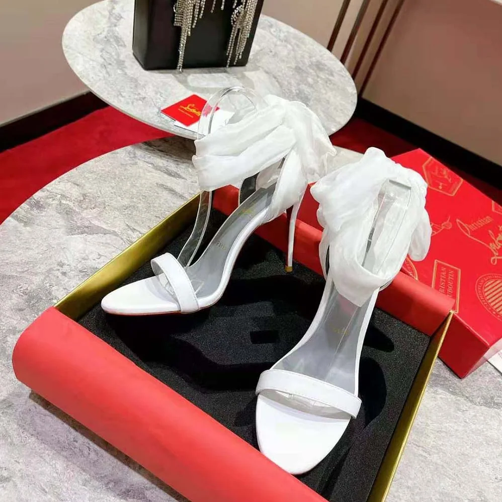 Christian Louboutin Sandale Du Désert 100 mm Heel Height for Women in White