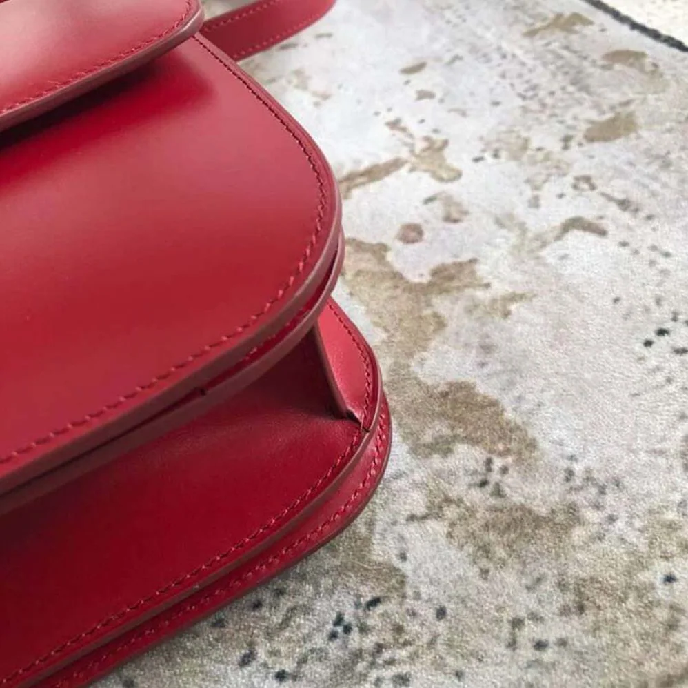Celine Small Classic Bag in Box Calfskin Leather for Women in Red