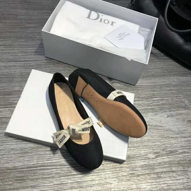 Dior Shoes Miss J'Adior Technical Canvas Ballet Pump for Women in Black