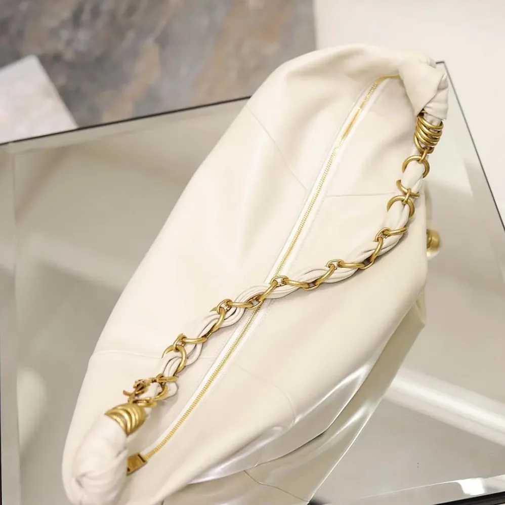 Saint Laurent YSL Amalia Small Hobo In Lambskin for Women in White