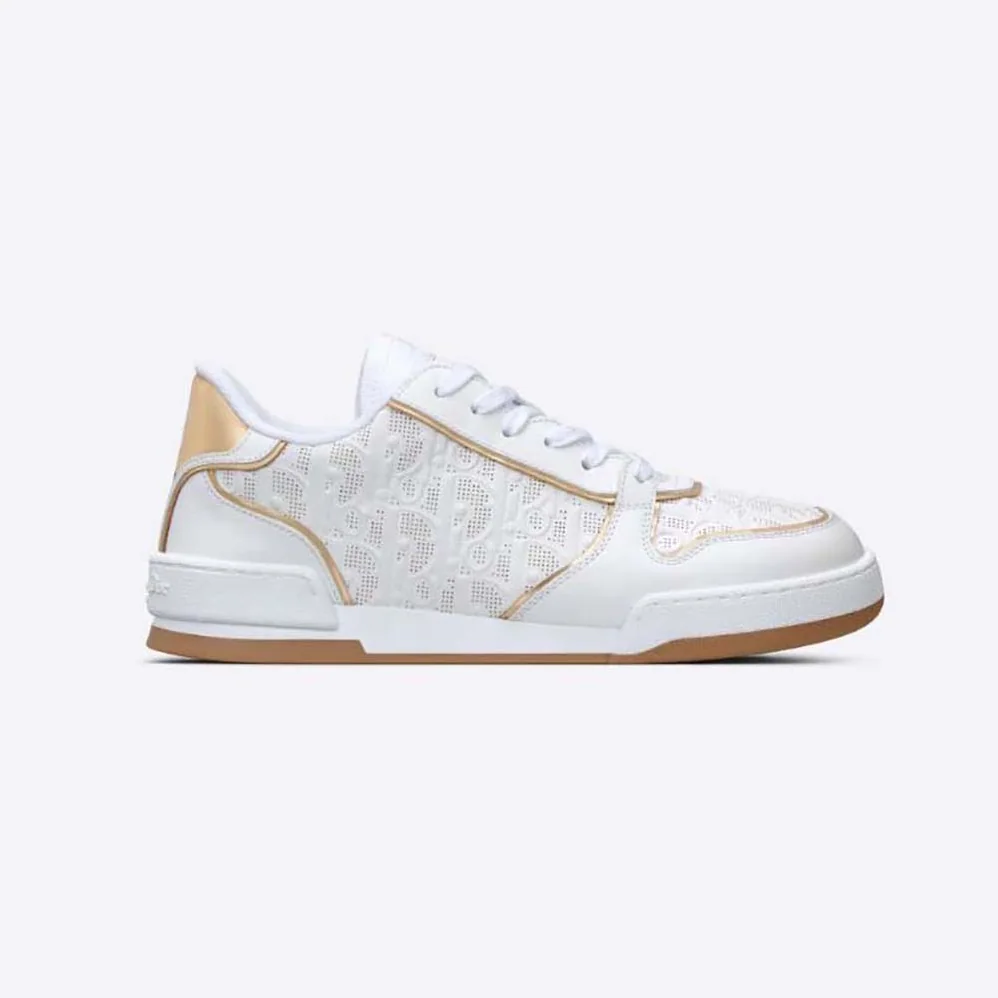 Dior One Sneaker White and Gold-Tone Dior Oblique Perforated Calfskin for Unisex Dior One Sneaker White and Gold-Tone Dior Oblique Perforated Calfskin for Unisex