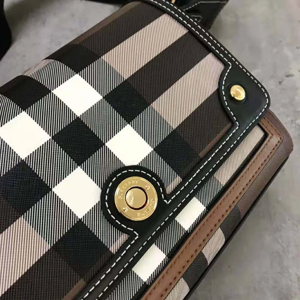 Burberry Note Bag with Logo-engraved Studs for Women in Brown