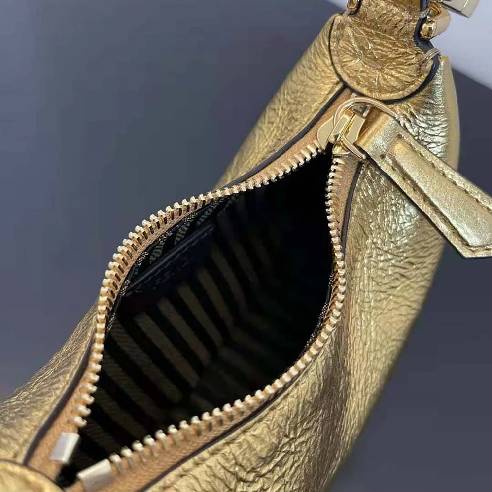 Fendi Nano Fendigraphy Gold Leather Charm for Women Fendi Nano Fendigraphy Gold Leather Charm for Women