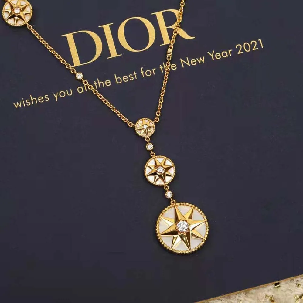 Dior Rose Des Vents Long Necklace Yellow Gold Diamonds and Mother-of for Women in Pearl Dior Rose Des Vents Long Necklace Yellow Gold Diamonds and Mother-of for Women in Pearl