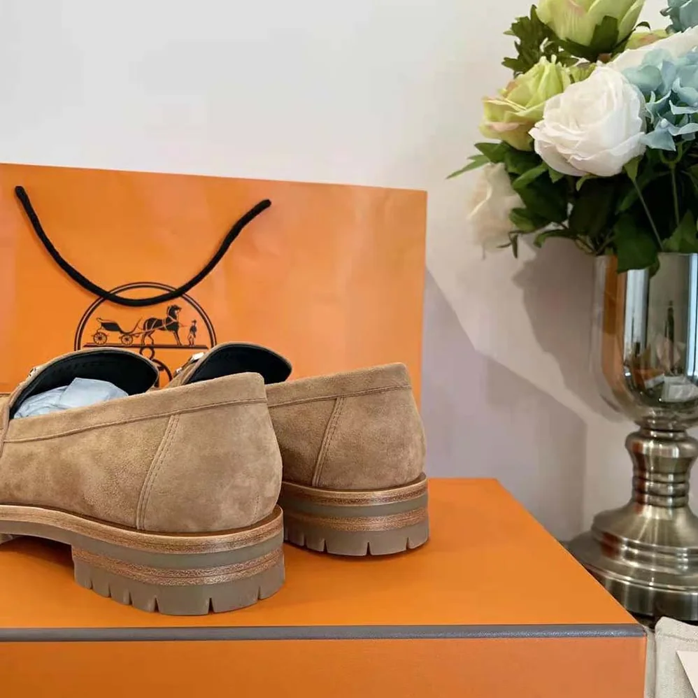 Hermes Faubourg Loafer in suede goatskin for Women in Beige Hermes Faubourg Loafer in suede goatskin for Women in Beige