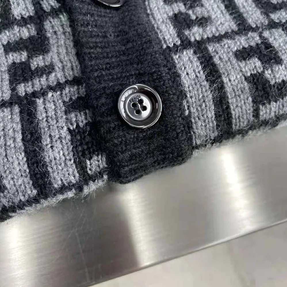 Fendi Black Cashmere Cardigan-FZC433APPAF05HY for Men