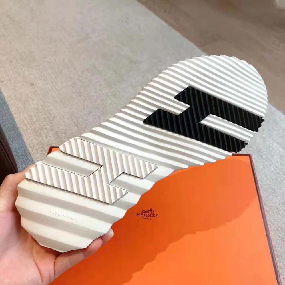 Hermes H Sneaker in Stretch Canvas and Calfskin for Men in White Hermes H Sneaker in Stretch Canvas and Calfskin for Men in White