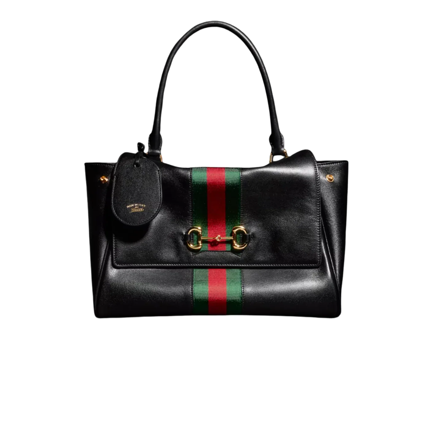 Gucci Paparazzo Medium Top Handle Bag in Black/ Grey Gold Hardware