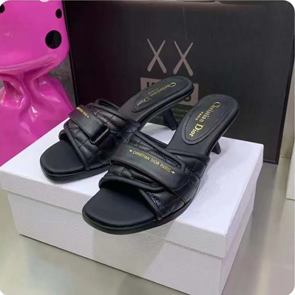 Dior Dio(r)evolution Heeled Slide Black Quilted Cannage Calfskin for Women Dior Dio(r)evolution Heeled Slide Black Quilted Cannage Calfskin for Women