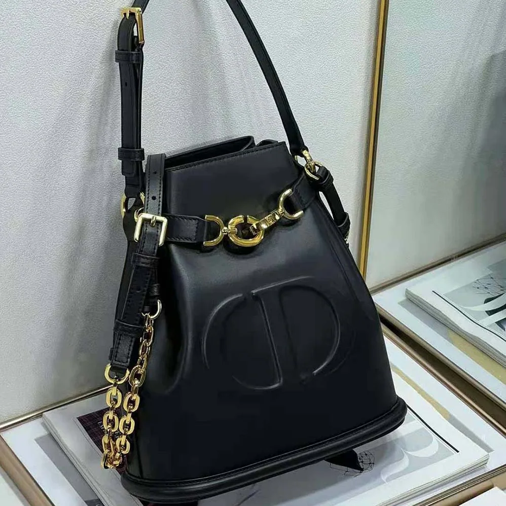Dior Medium C'est Dior Bag Black CD for Women in Embossed Calfskin Dior Medium C'est Dior Bag Black CD for Women in Embossed Calfskin