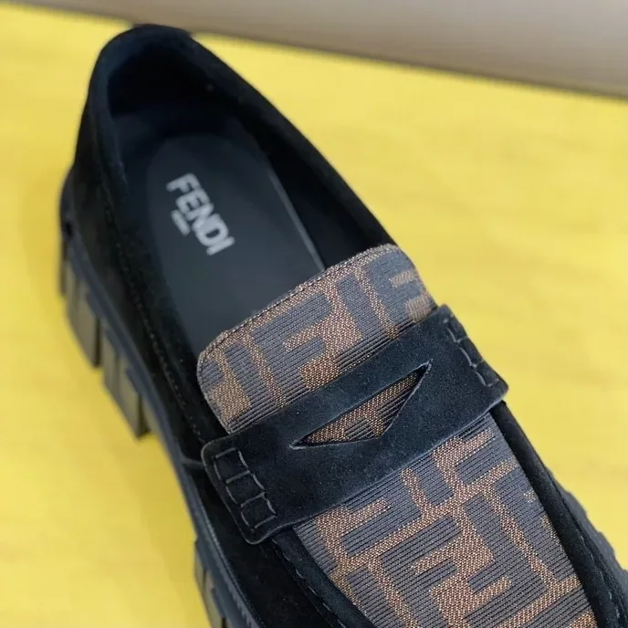 Fendi FD OLock Nubuck Loafers Brown Fendi FD OLock Nubuck Loafers Brown