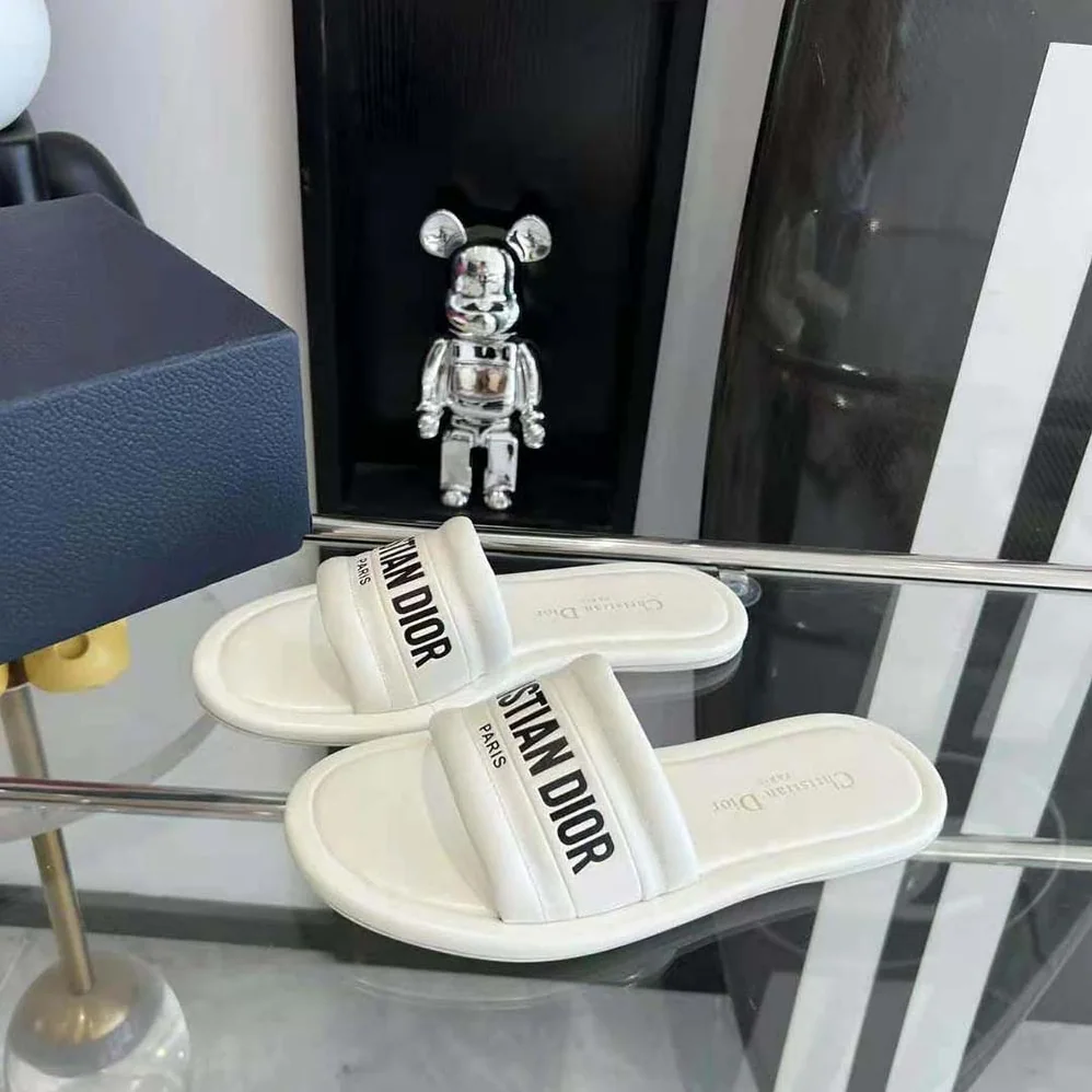 Dior Every-D Slide White Embossed Lambskin for Women Dior Every-D Slide White Embossed Lambskin for Women