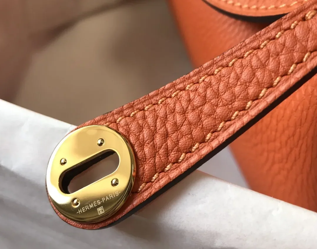 Hermes Lindy Mini Clemence Bag Orange