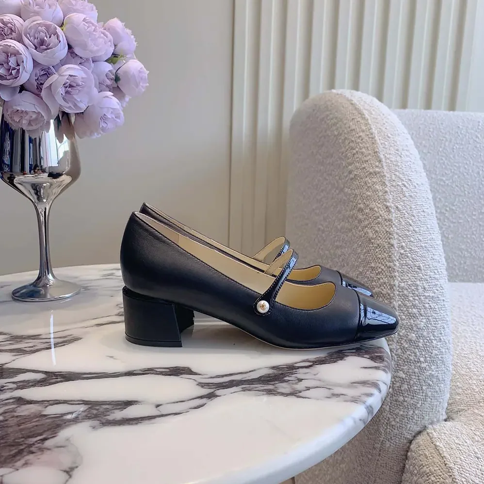 Jimmy Choo Elisa 45 Black Nappa and Patent Leather Pumps for Women Jimmy Choo Elisa 45 Black Nappa and Patent Leather Pumps for Women