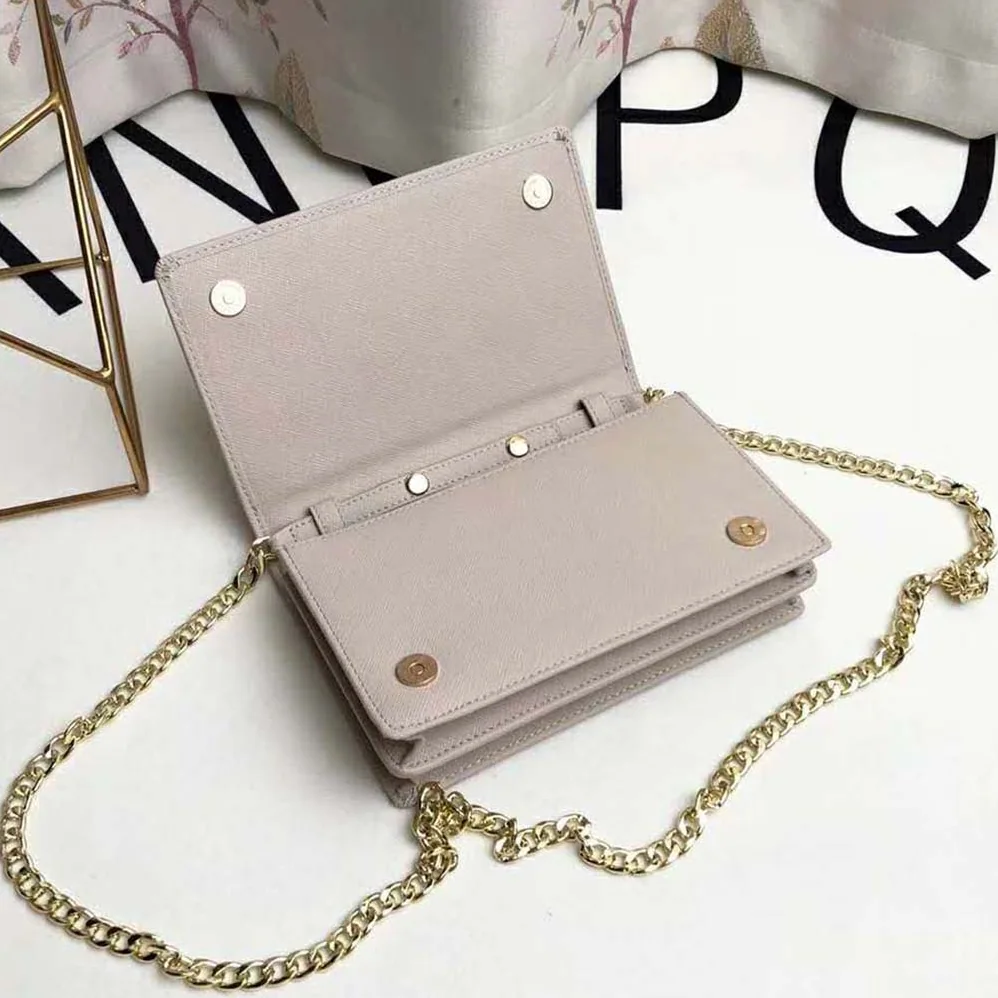 Prada Saffiano Leather Shoulder Bag for Women in Beige