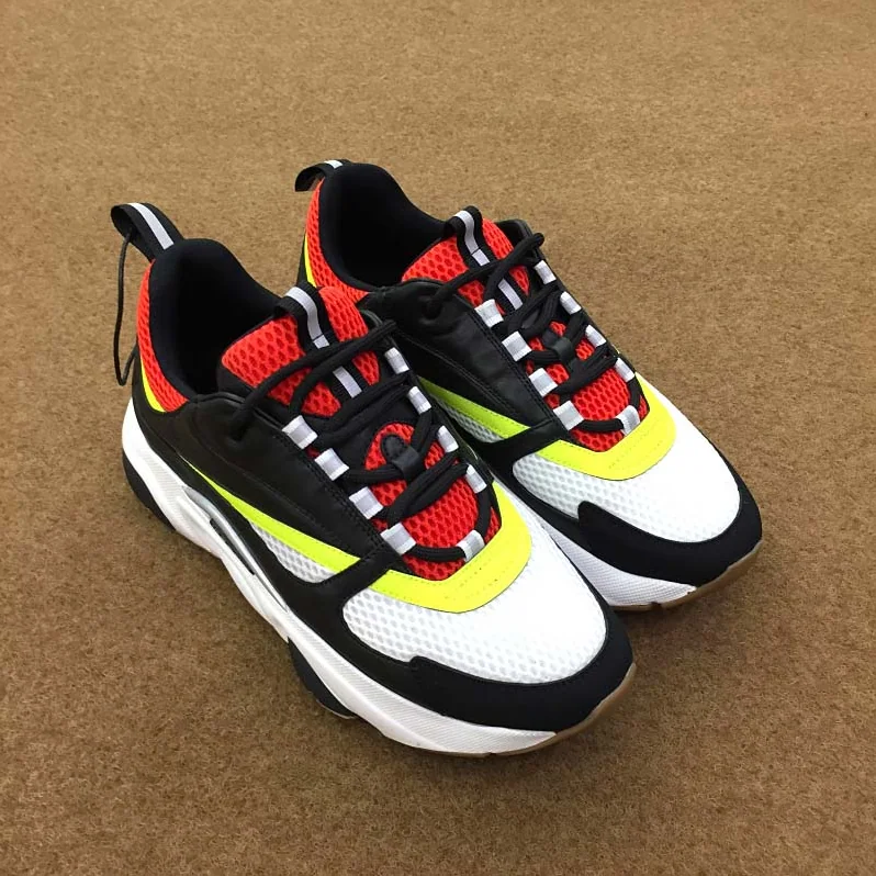 Dior Black Red Yellow Canvas and Calfskin Trainer for Men Dior Black Red Yellow Canvas and Calfskin Trainer for Men