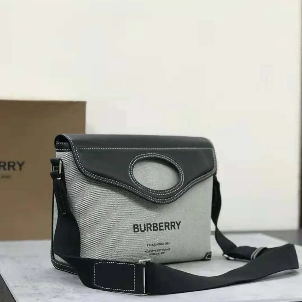 Burberry Horseferry Print Canvas Pocket Messenger Bag for Men