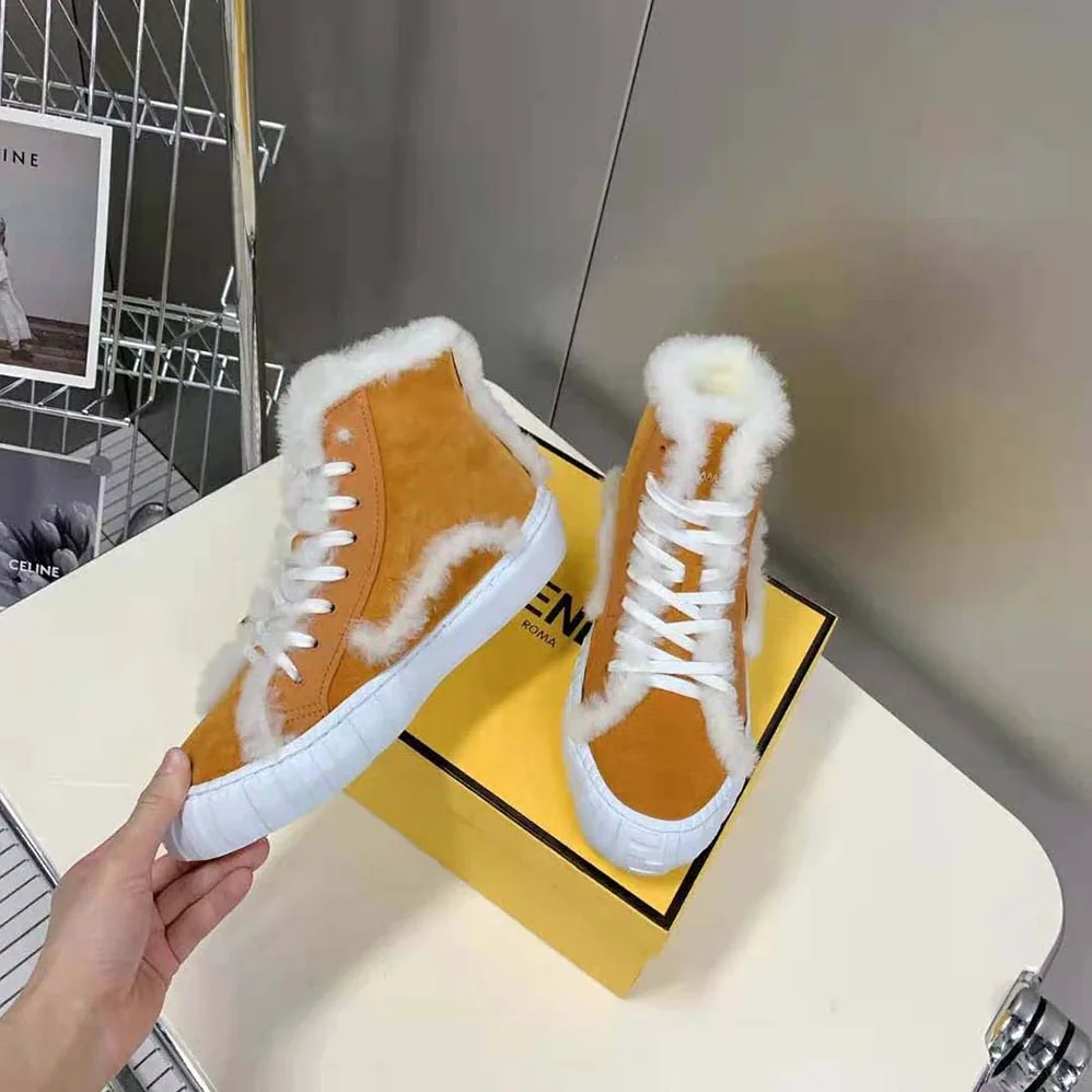 Fendi Force Yellow Suede High for Women in Tops