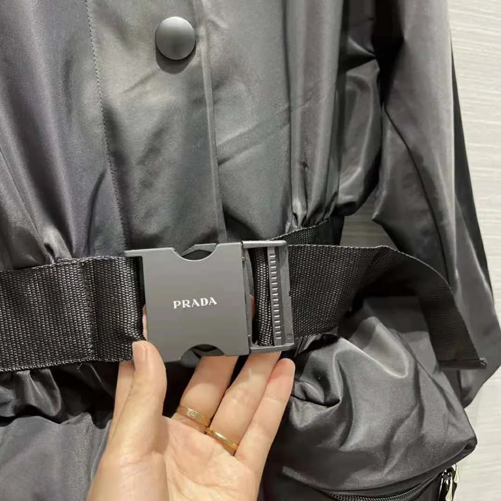 Prada Re-Nylon Gabardine Blouson Jacket for Women in Black