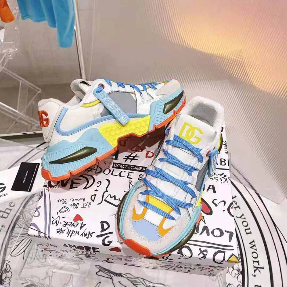 Dolce Gabbana D&G Mixed-Material Airmaster Sneakers for Unisex in Blue Dolce Gabbana D&G Mixed-Material Airmaster Sneakers for Unisex in Blue