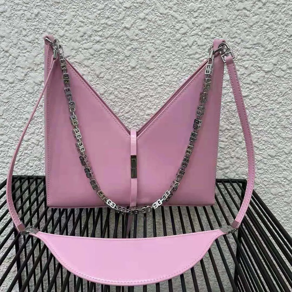 Givenchy Small Cut Out Bag in Box Leather with Chain for Women in Pink