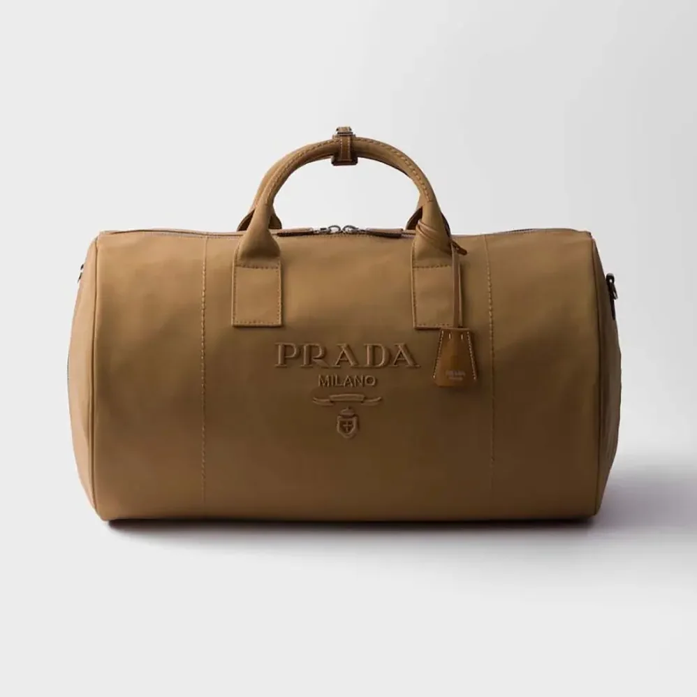 Prada Canvas Duffle Bag for Unisex in Brown Prada Canvas Duffle Bag for Unisex in Brown