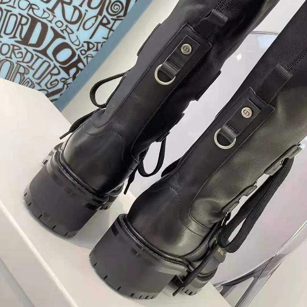 Dior D-Doll Thigh Boot Black Lambskin for Women
