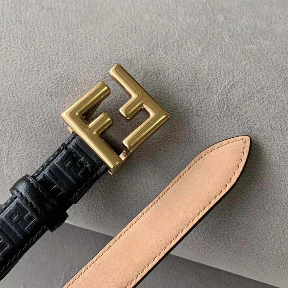 Fendi FF Belt Black Leather-8C0648AQ1VF04TX for Women Fendi FF Belt Black Leather-8C0648AQ1VF04TX for Women