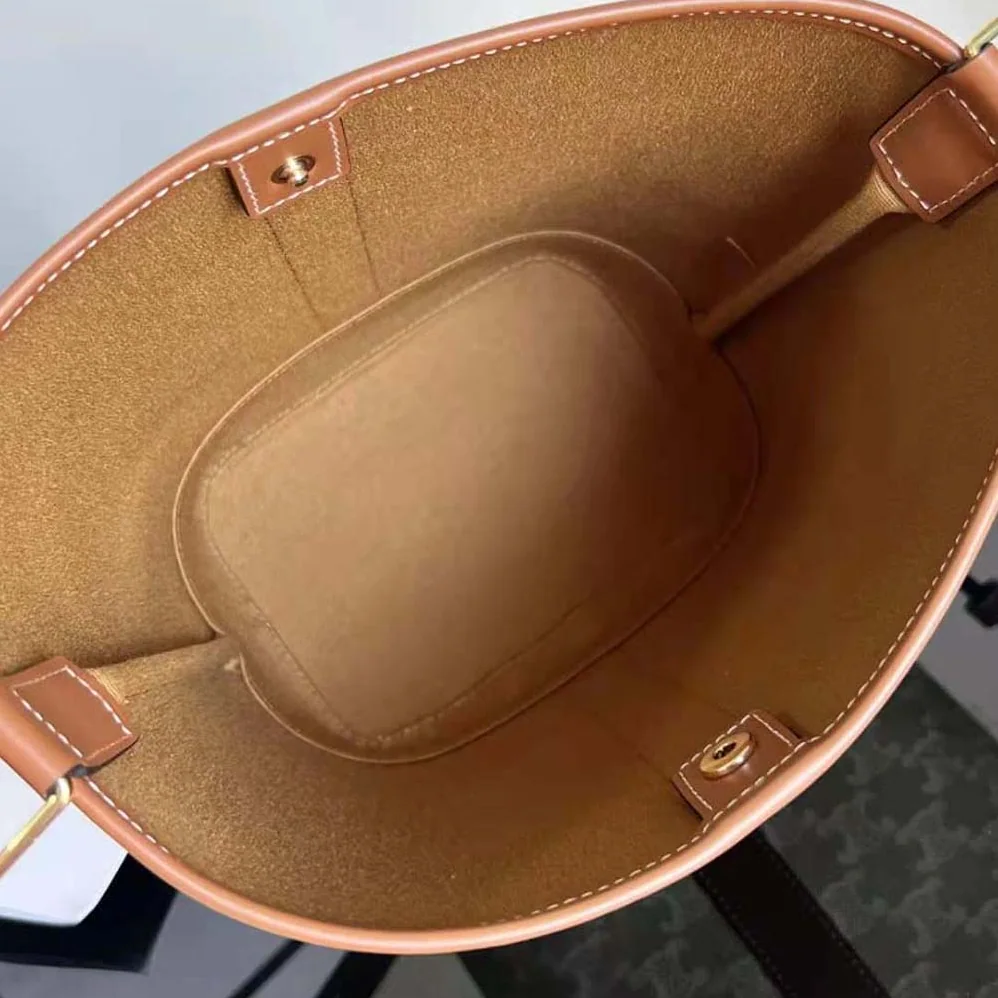 Celine Small Bucket Cuir Triomphe in Triomphe Canvas and Calfskin for Women