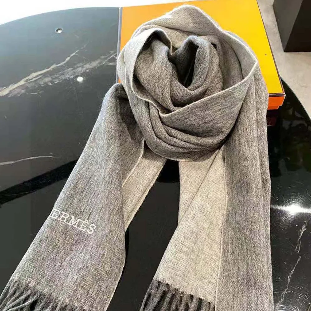Hermes Double Face Stole for Unisex in Silver