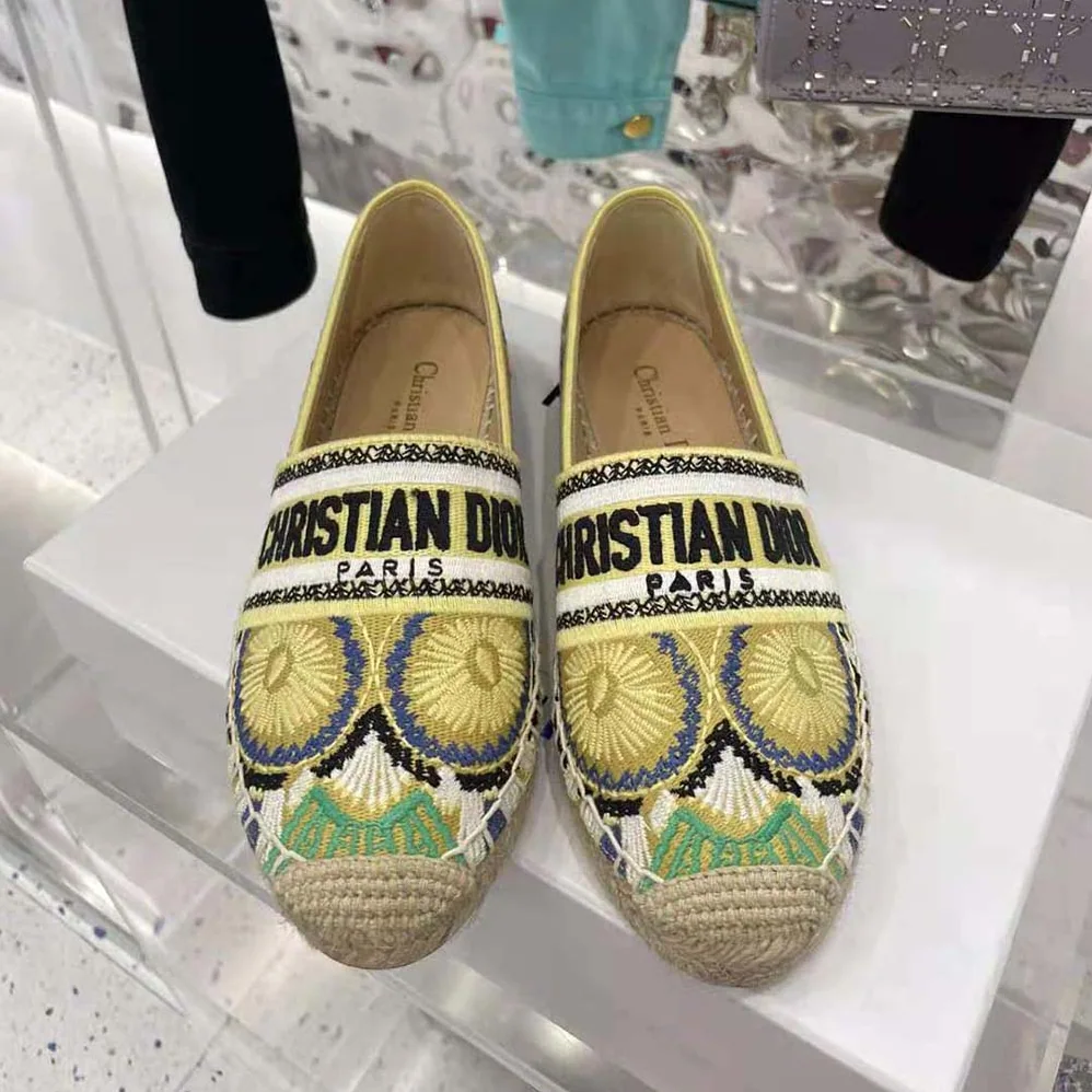 Dior Granville Espadrille Turquoise Dior In Lights Embroidered Cotton for Women Dior Granville Espadrille Turquoise Dior In Lights Embroidered Cotton for Women