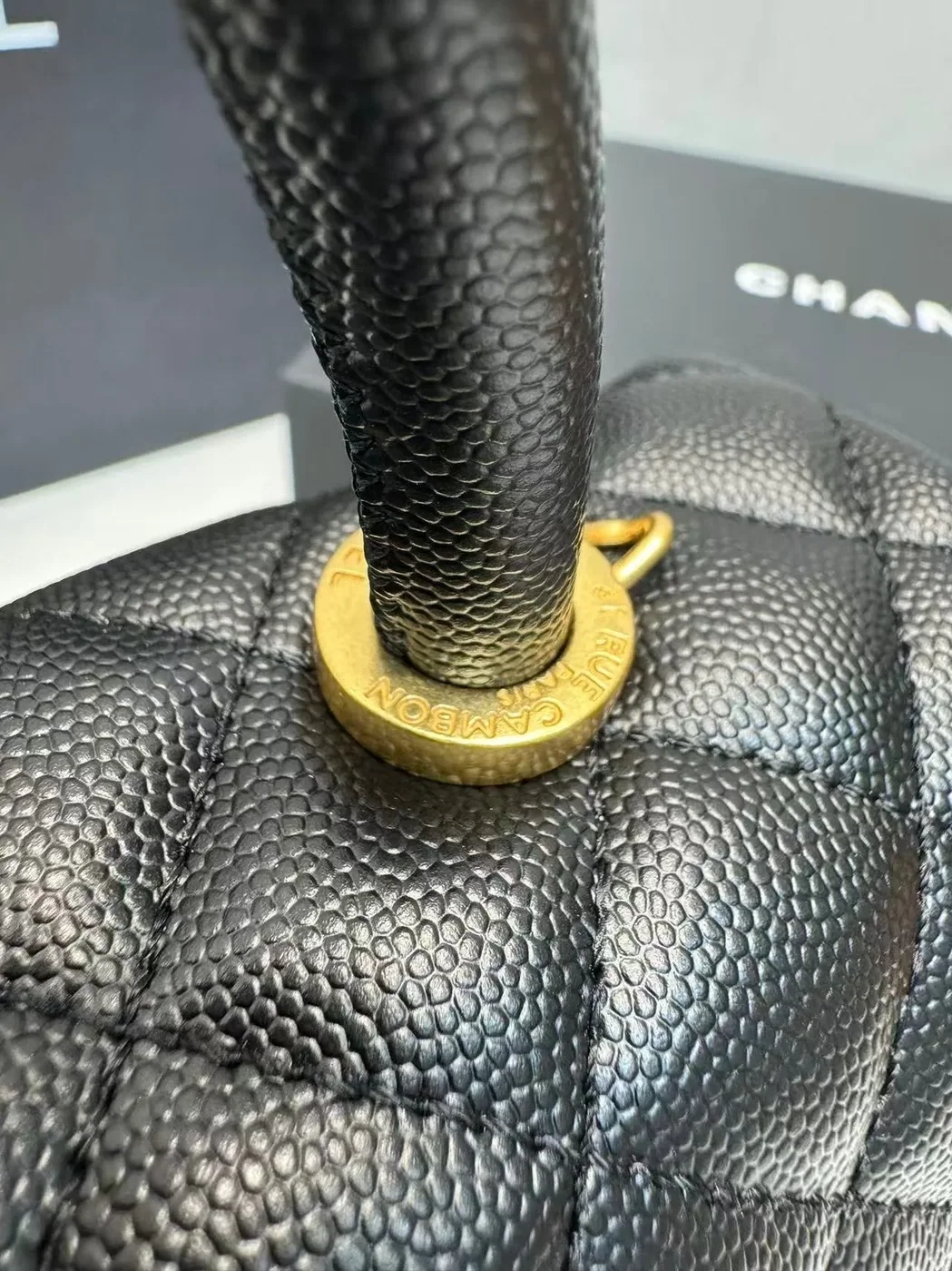 Chanel Coco Large Top Handle Bag in Black Gold Hardware