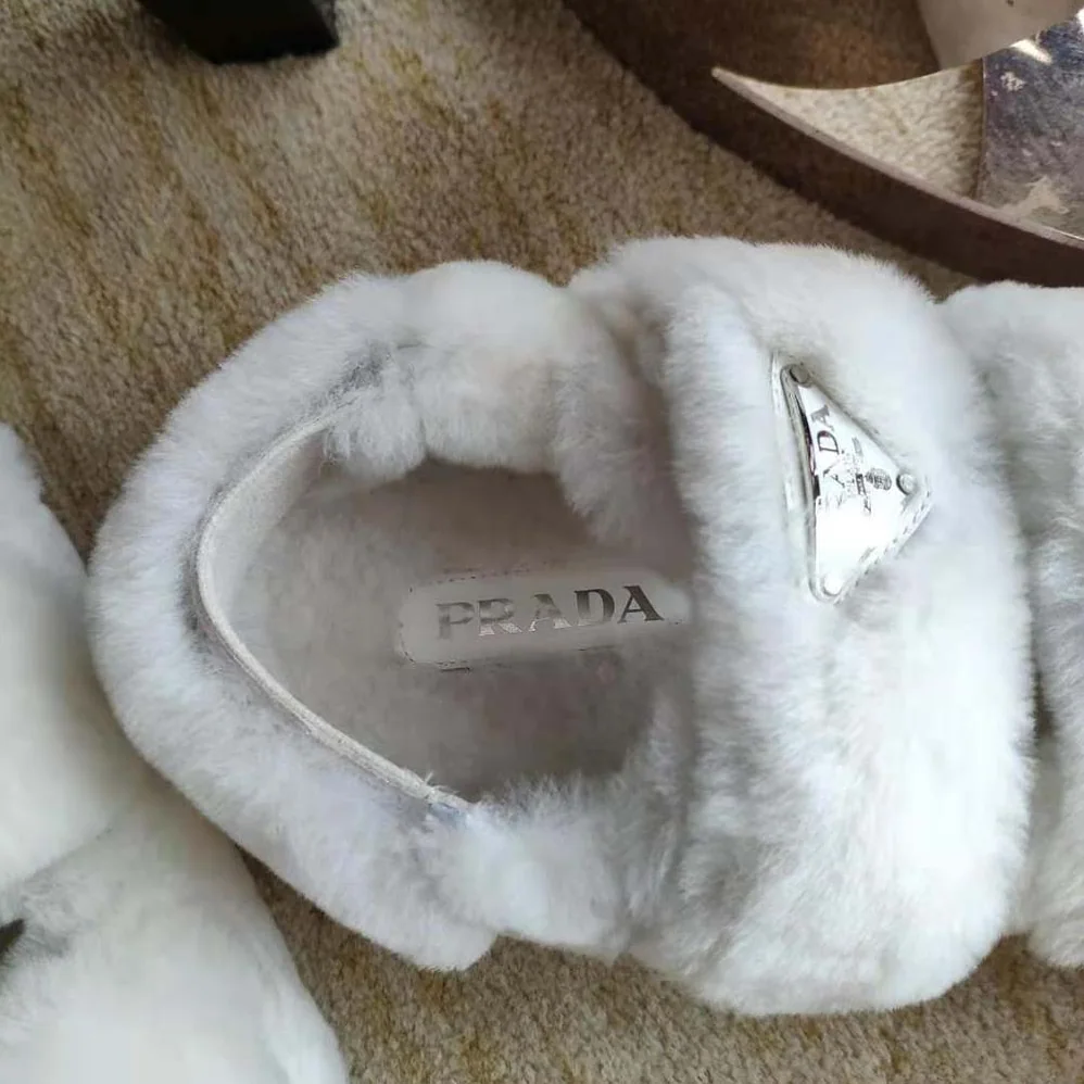 Prada Movement and Comfort Come Together Shearling Sandals for Women